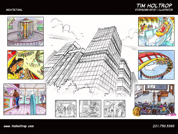 Art samples by storyboard artist, Tim Holtrop -- architectural