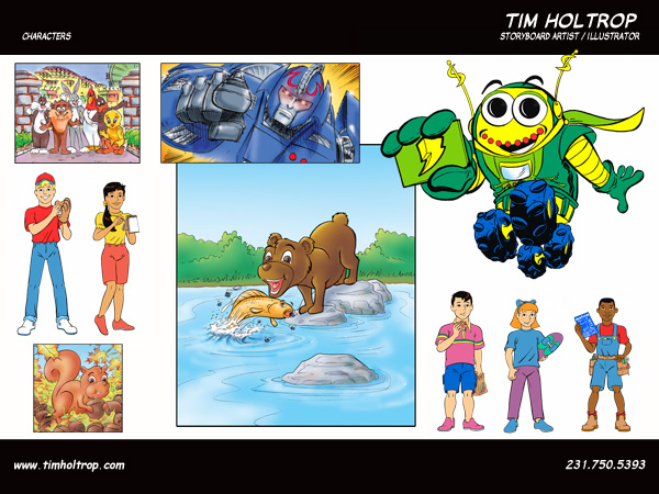 Art samples by storyboard artist, Tim Holtrop -- characters