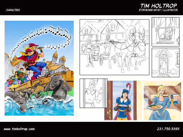 Art samples by storyboard artist, Tim Holtrop -- characters