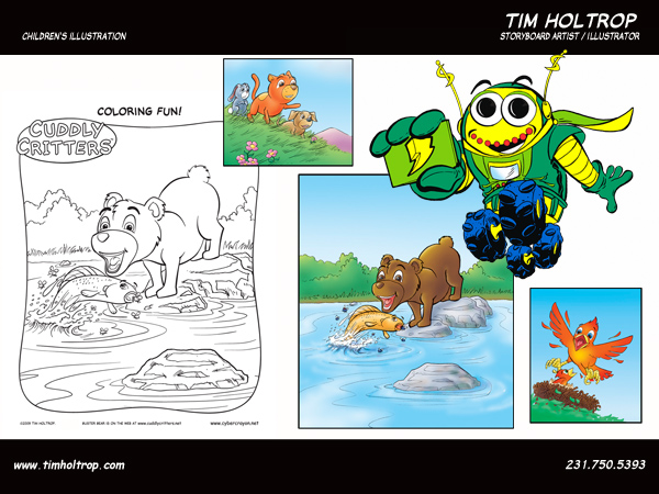 Art samples by storyboard artist, Tim Holtrop -- Children's Illustration