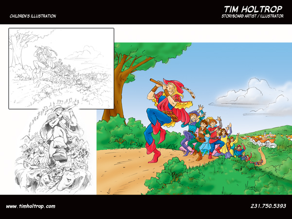 Art samples by storyboard artist, Tim Holtrop -- Children's Illustration