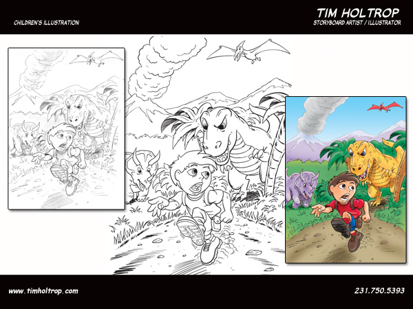 Art samples by storyboard artist, Tim Holtrop -- Children's Illustration