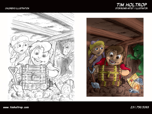 Art samples by storyboard artist, Tim Holtrop -- Children's Illustration