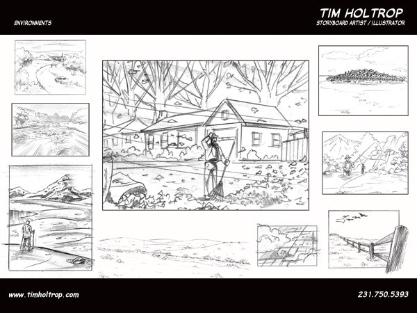 Art samples by storyboard artist, Tim Holtrop -- environments