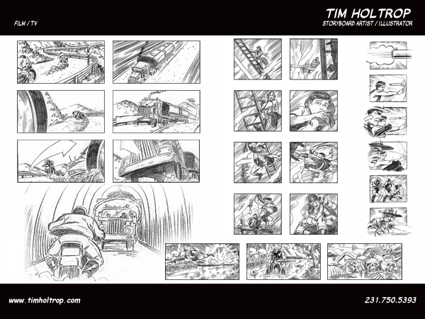 Art samples by storyboard artist, Tim Holtrop -- film and television