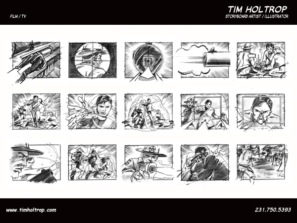 Art samples by storyboard artist, Tim Holtrop -- film and television