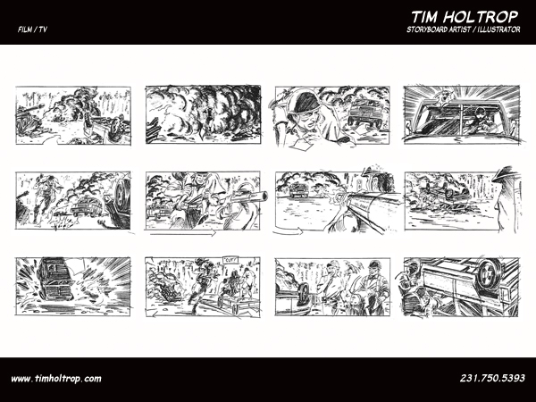 Art samples by storyboard artist, Tim Holtrop -- film and television