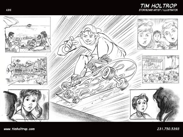 Art samples by storyboard artist, Tim Holtrop -- kids