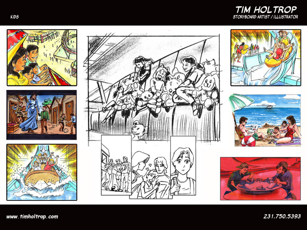 Art samples by storyboard artist, Tim Holtrop -- kids