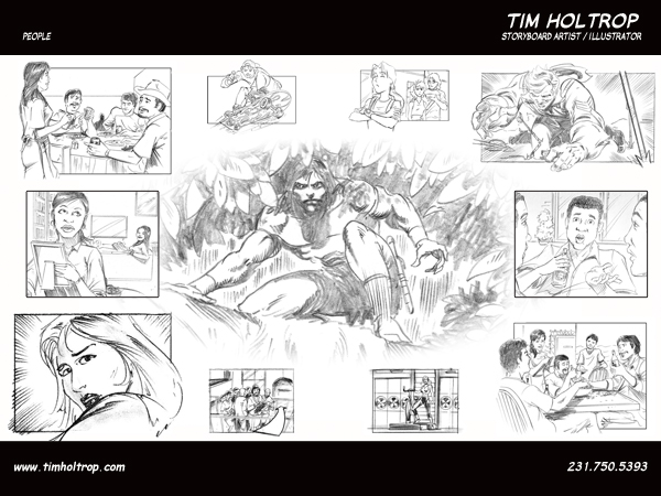 Art samples by storyboard artist, Tim Holtrop -- people