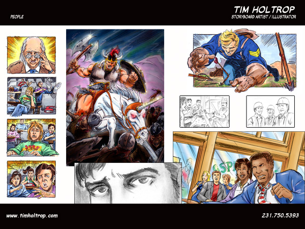 Art samples by storyboard artist, Tim Holtrop -- people