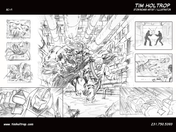 Art samples by storyboard artist, Tim Holtrop -- sci-fi