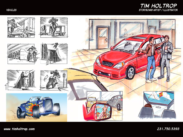Art samples by storyboard artist, Tim Holtrop -- vehicles