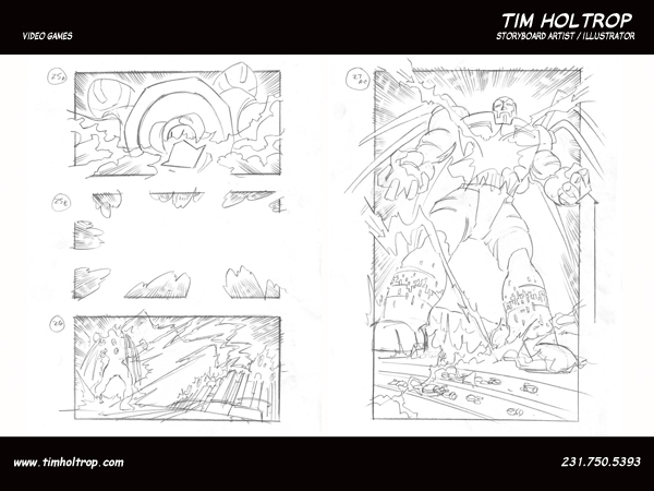 Art samples by storyboard artist, Tim Holtrop -- video games